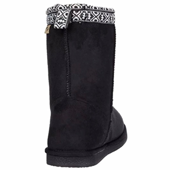 NWT YELLOWSTONE STYLE FUR LINED BOOTS 8M BETH DUTTON 🤠 BLACK WHITE WESTERN - Picture 10 of 12